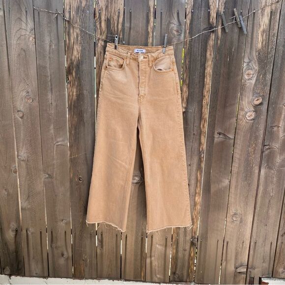 Re/done beige wide leg jeans size 24 - Picture 1 of 9